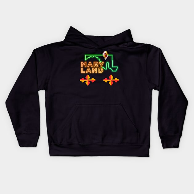 MARYLAND STATE DESIGN Kids Hoodie by The C.O.B. Store